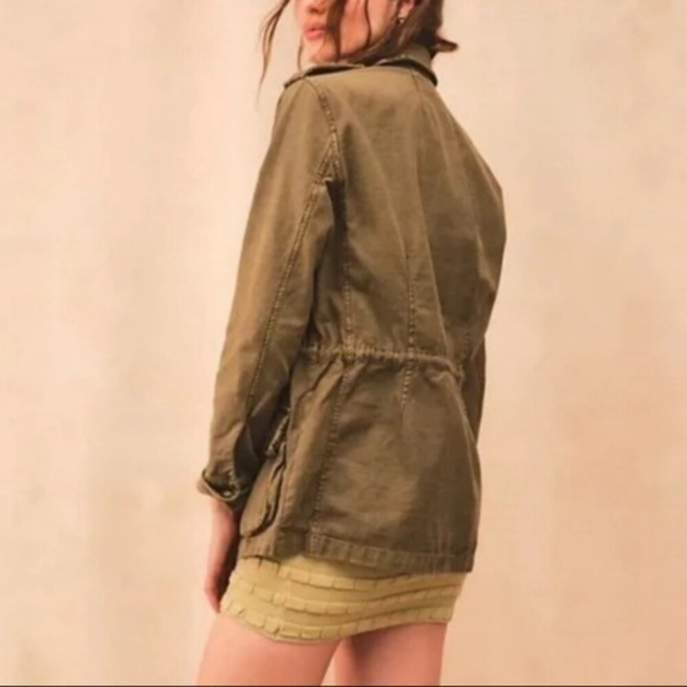Free People Surplus Military Not Your Brothers Jacket Army Green Cotton Size S - Picture 2 of 9